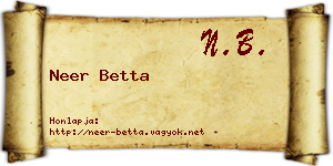 Neer Betta névjegykártya